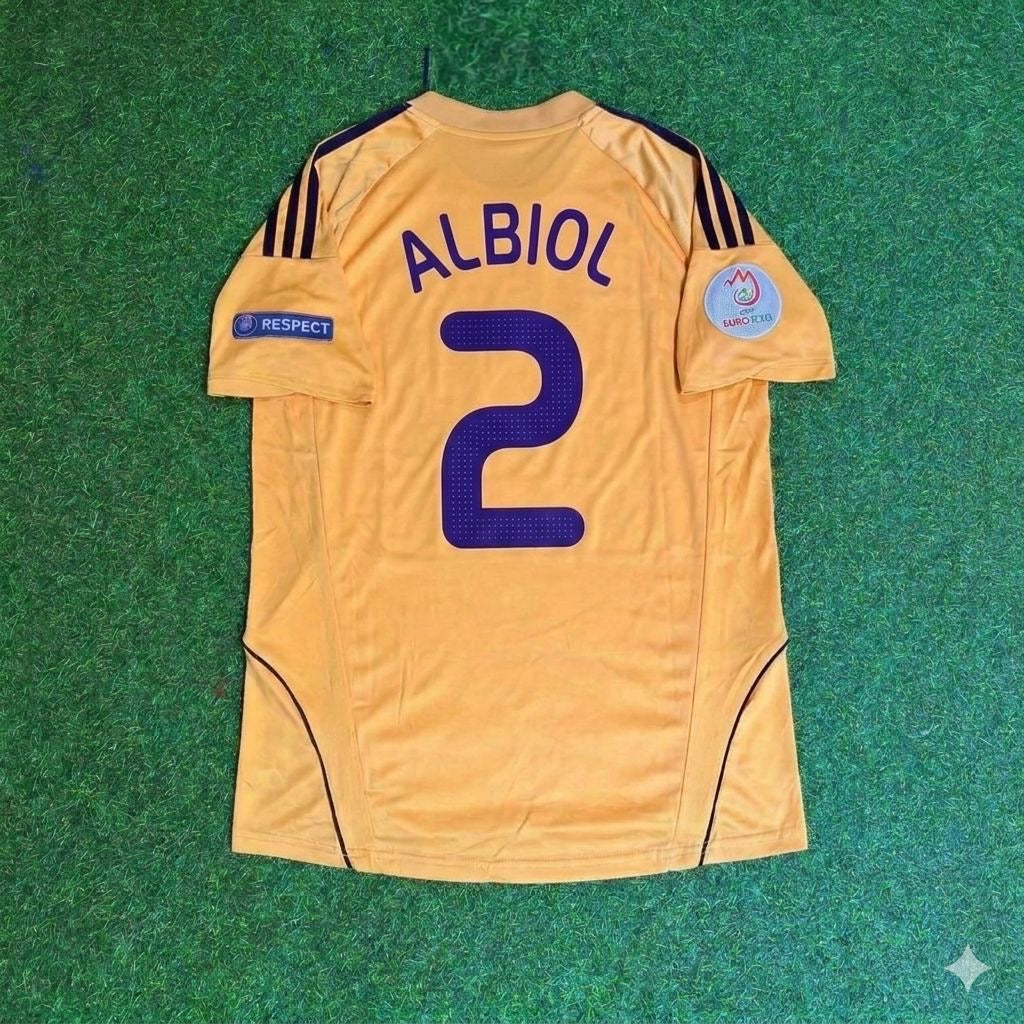 2008 Spain EURO Raúl Albiol 2- Retro Football Jersey – Back View