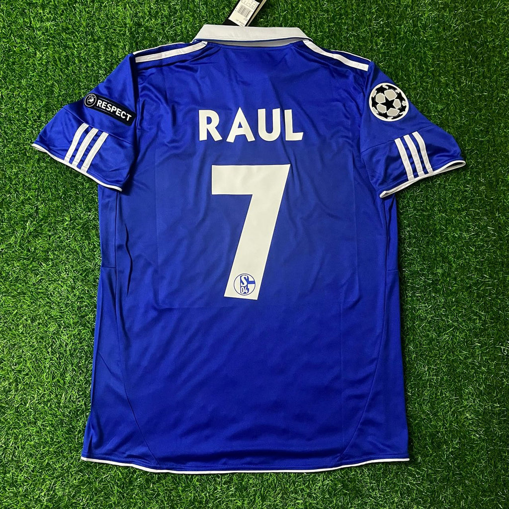 Raul Gonzalez Blanco Schalke 04 Season 2010- 11 Retro Champions League Football Jersey – Back View