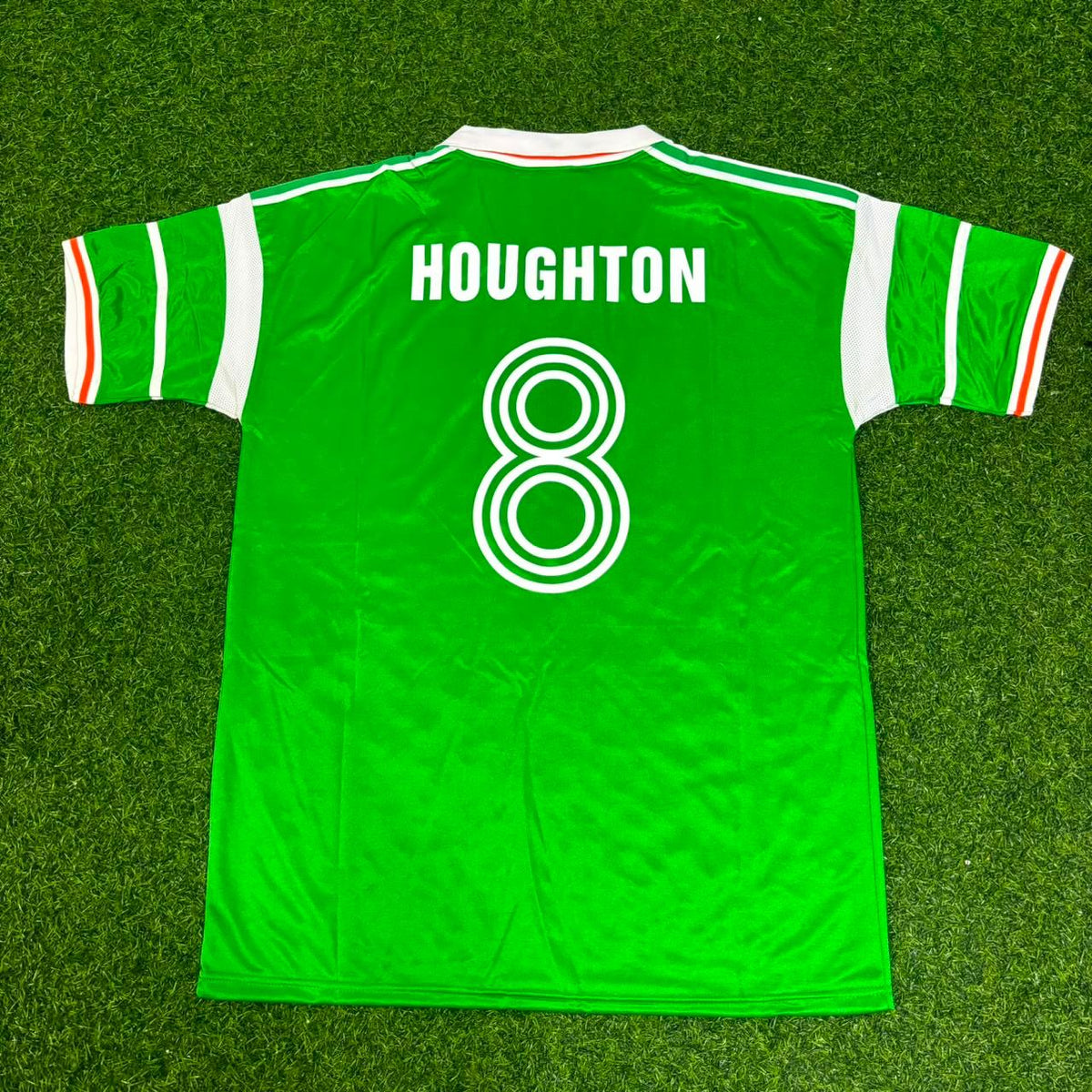 Ray Houghton Ireland 1988/90 Retro Green Football Jersey – Back View