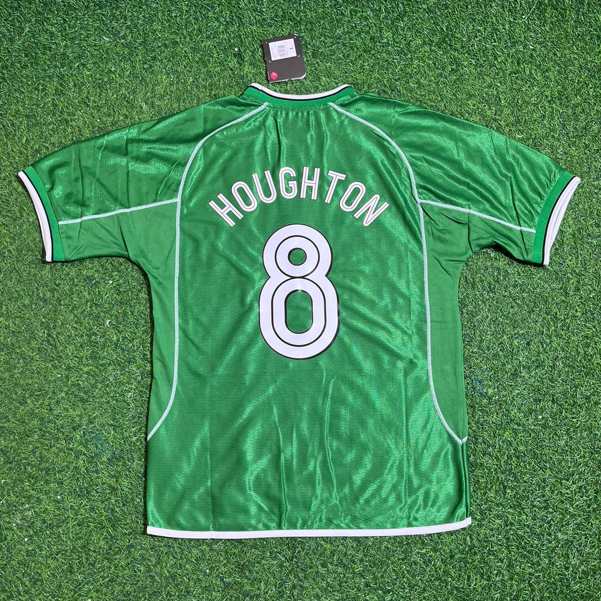 Ireland Retro Green Football Jersey – Ray Houghton – Back View