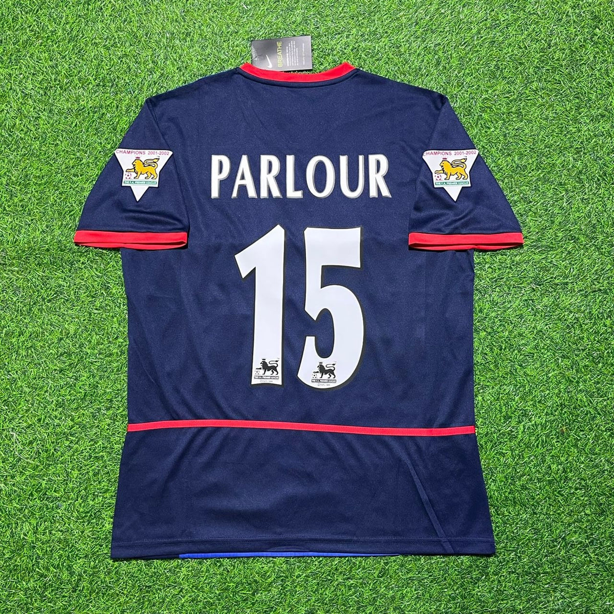 2002/04 Ray Parlour 15- Arsenal Black Blue o2 Retro Football Jersey – Back View