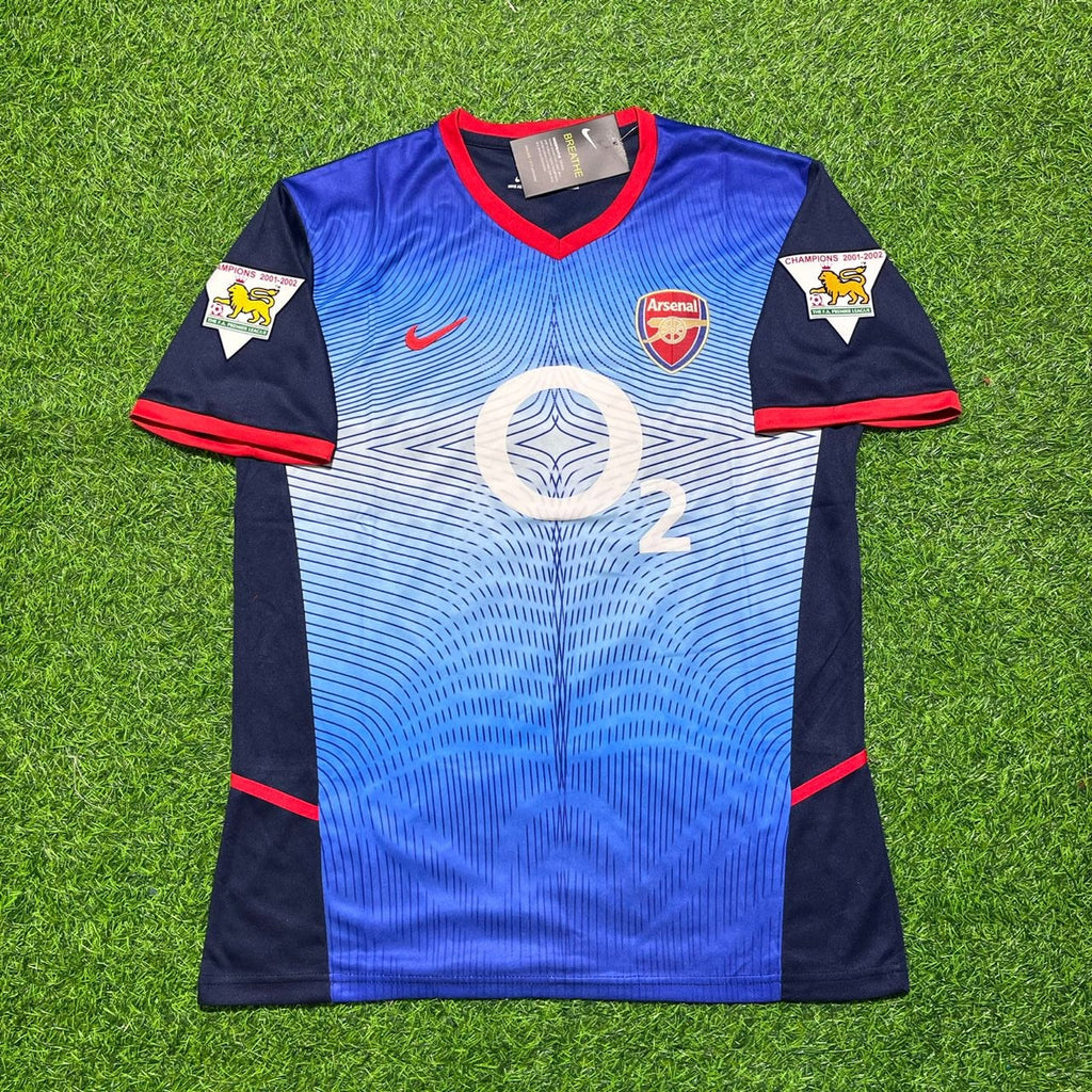 2002/04 Ray Parlour 15- Arsenal Black Blue o2 Retro Football Jersey – Front View