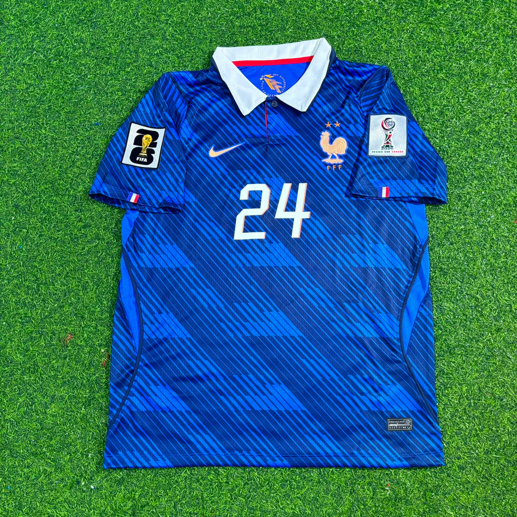 France Home 2026 World Cup Blue Football Jersey – Rayan Cherki 24- – Front View
