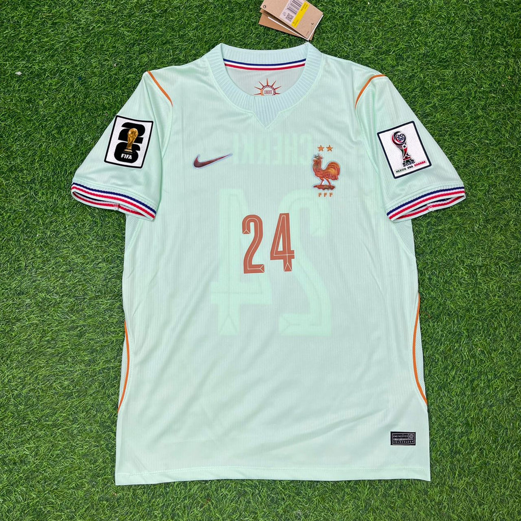 France 2026 World Cup Away Football Jersey – Rayan Cherki – Front View