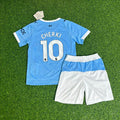 Rayan Cherki Manchester City Kids Home Football Jersey Collection – Back View