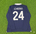 Rayan Cherki #24 France Long Sleeve Football Jersey – Back View