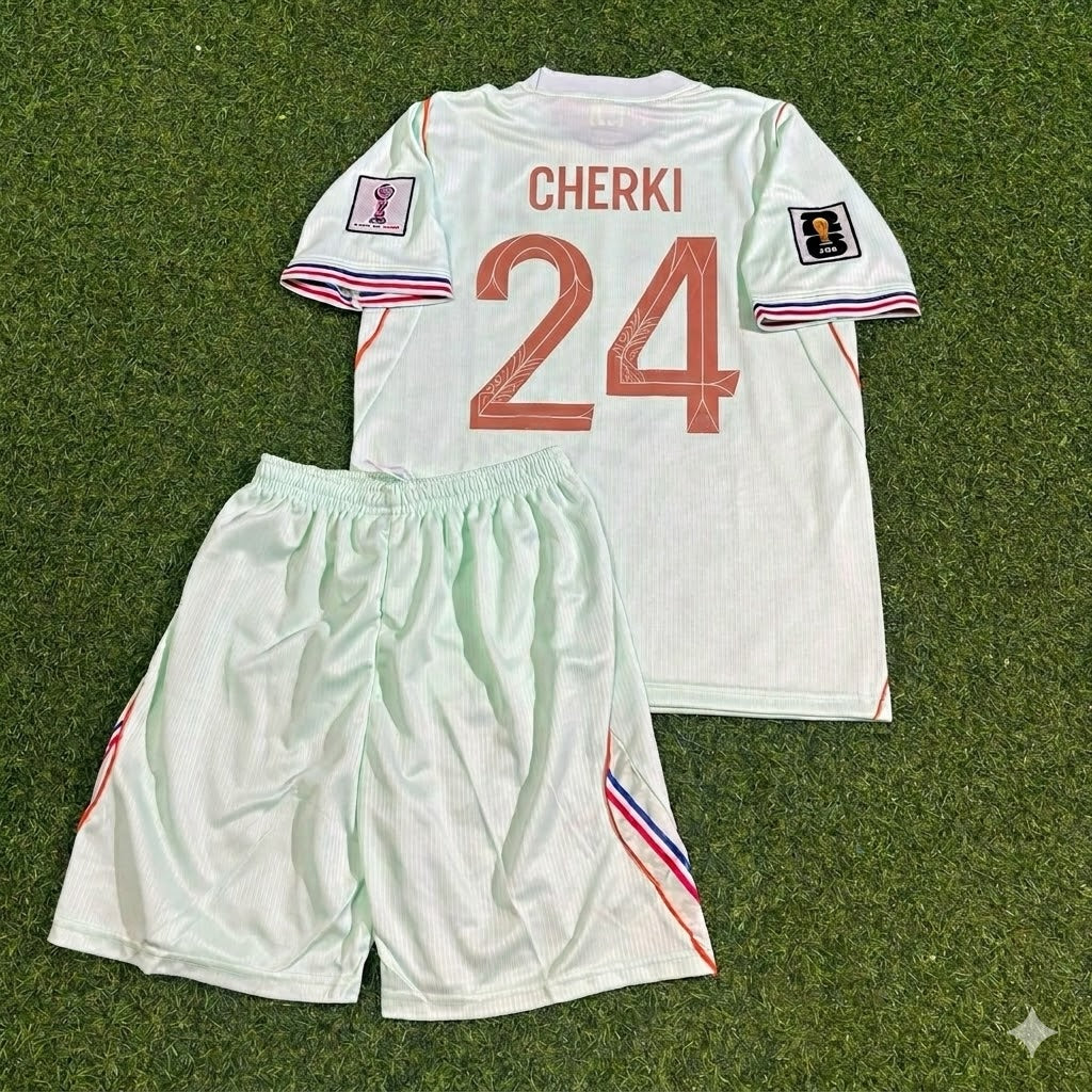 2026 France World Cup Rayan Cherki #24 Kids Away Football Jersey – Back View