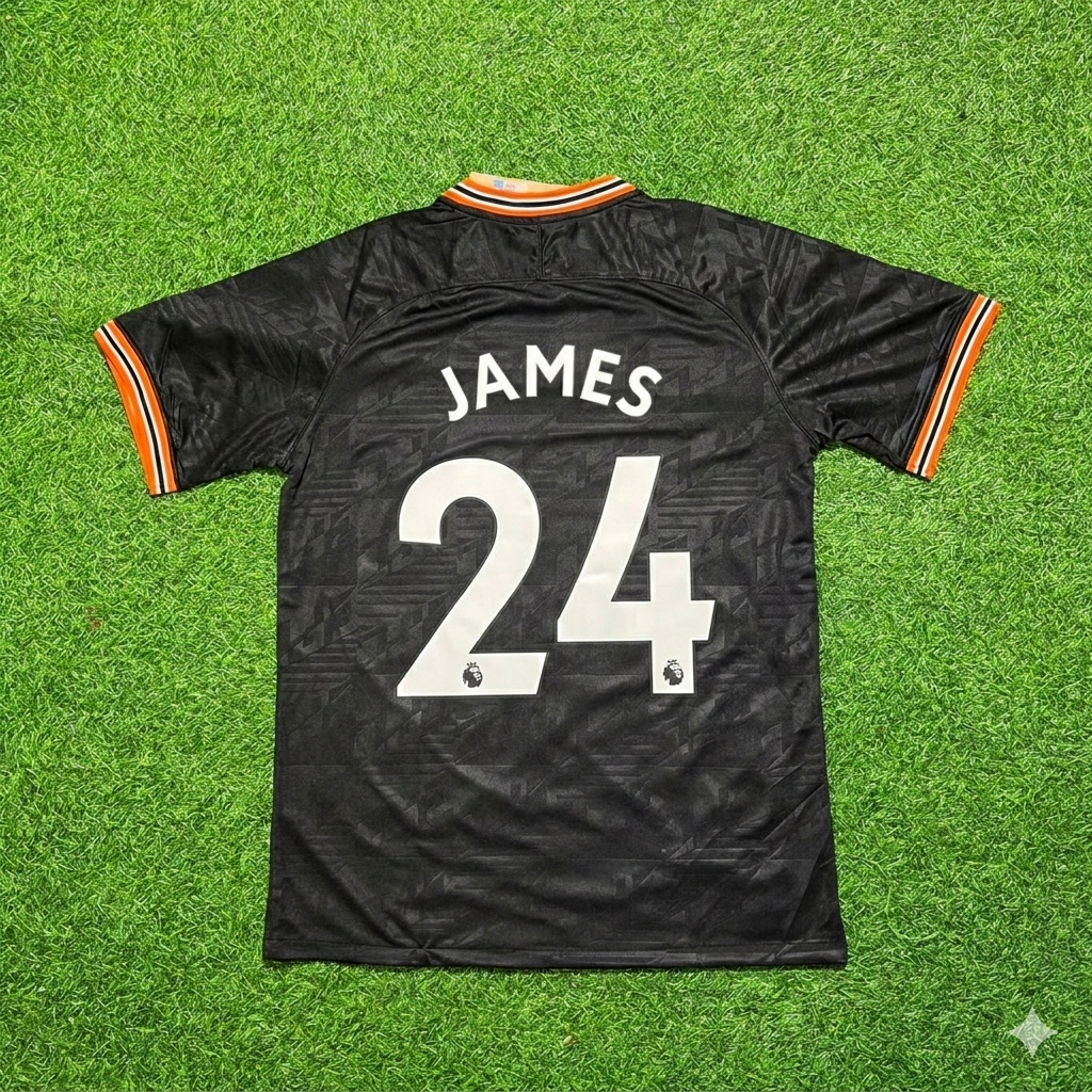 Chelsea 2019/2020 Away Black Retro Football Jersey – Reece James 24- – Back View