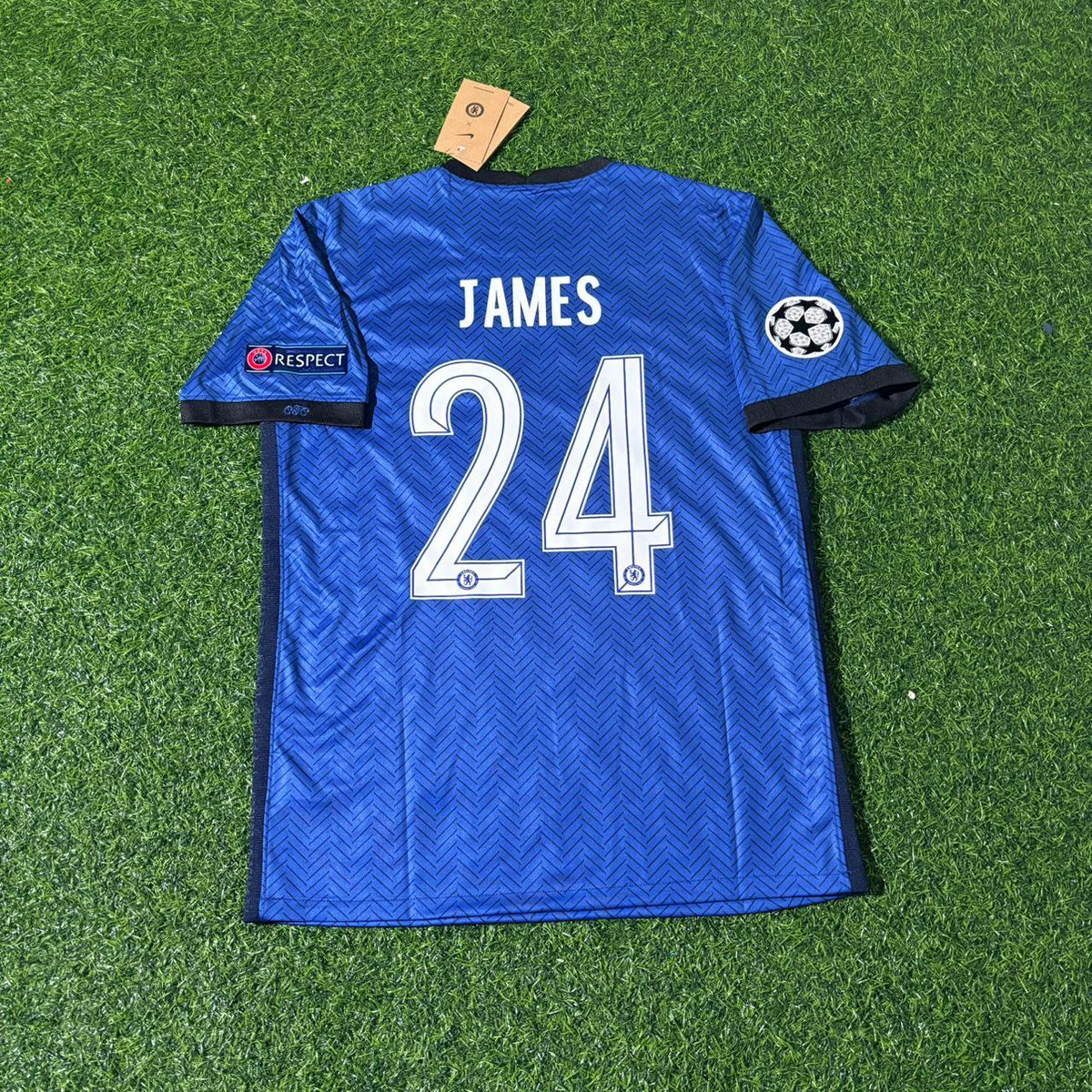 2021 Reece James Chelsea Champions League Final Porto Blue Retro Football Jersey – Back View