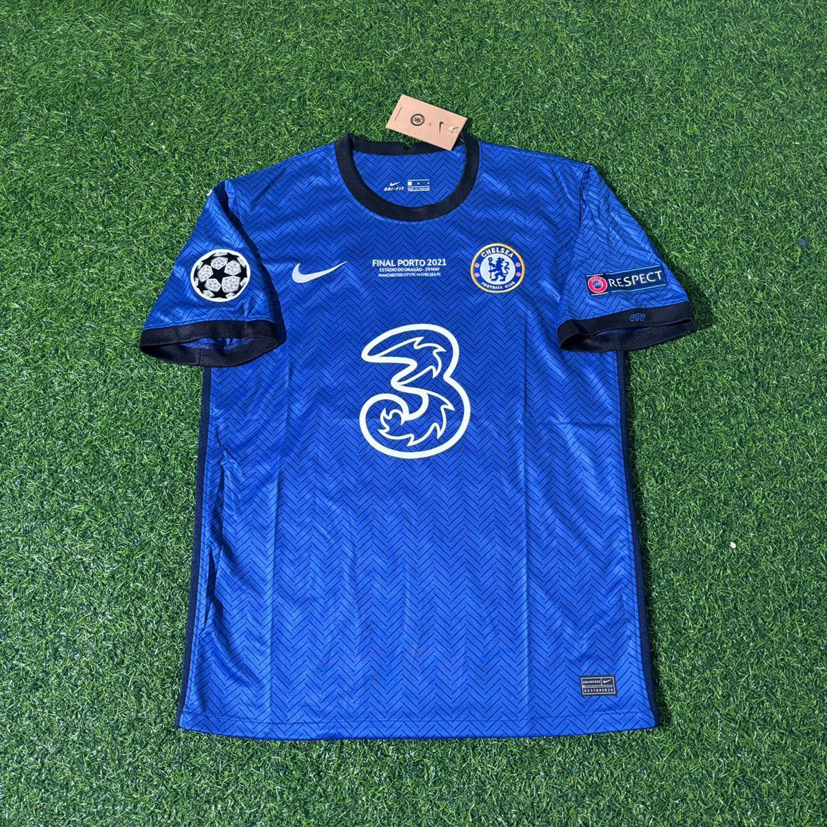2021 Reece James Chelsea Champions League Final Porto Blue Retro Football Jersey – Front View