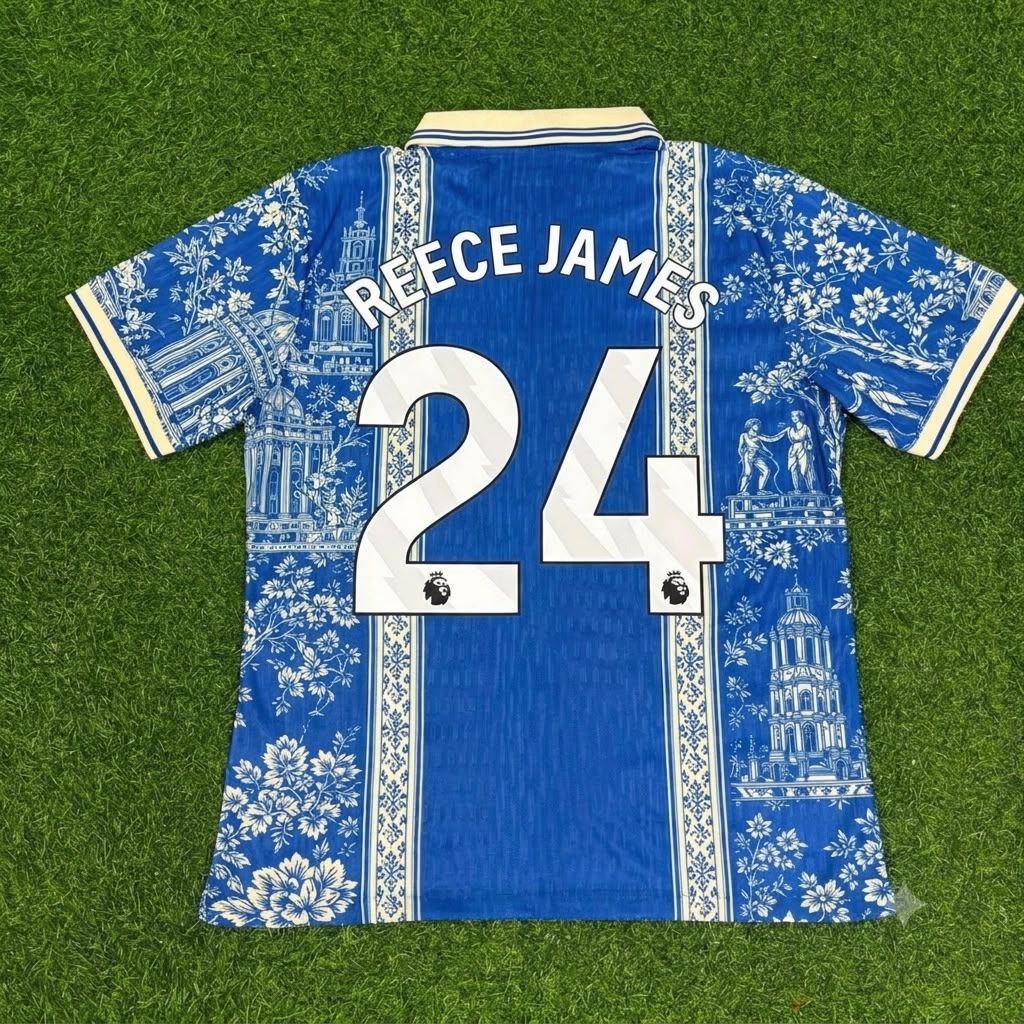 Chelsea 2027 Blue-White Jersey – Reece James – Back View