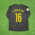 2006 Portugal World Cup Ricardo Carvalho Long Sleeve Black Retro Football Jersey – Back View