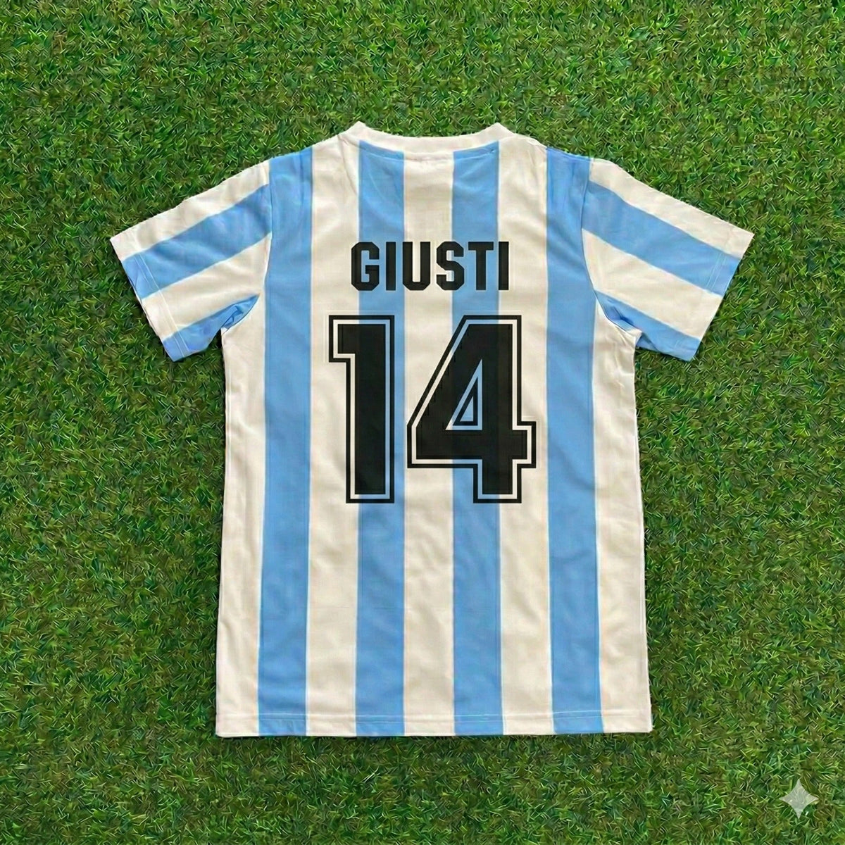1986 Ricardo Giusti 14- Argentina Home Retro Football Jersey Collection – Back View
