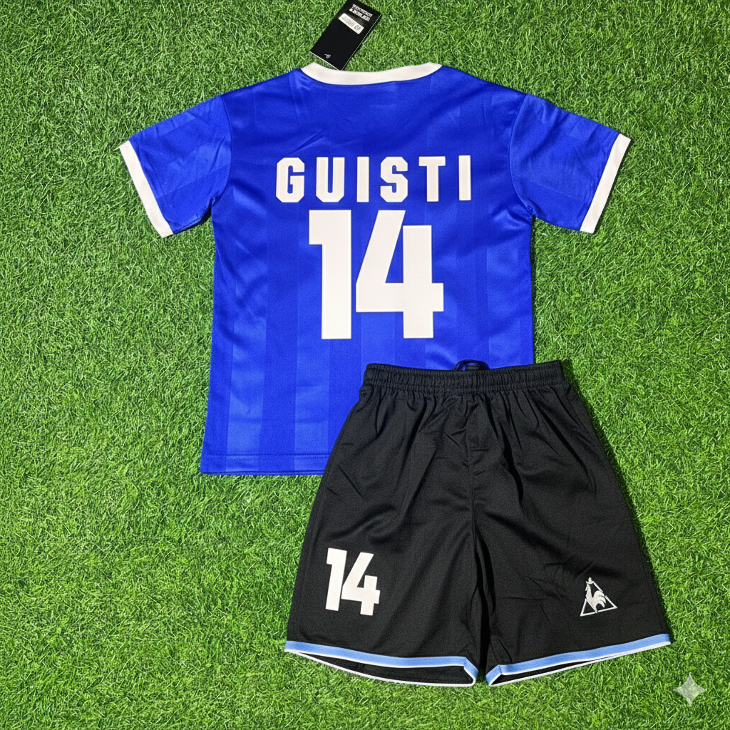 Argentina 1986 World Cup Final Blue Kids Retro Football Jersey – Ricardo Giusti 14- – Back View