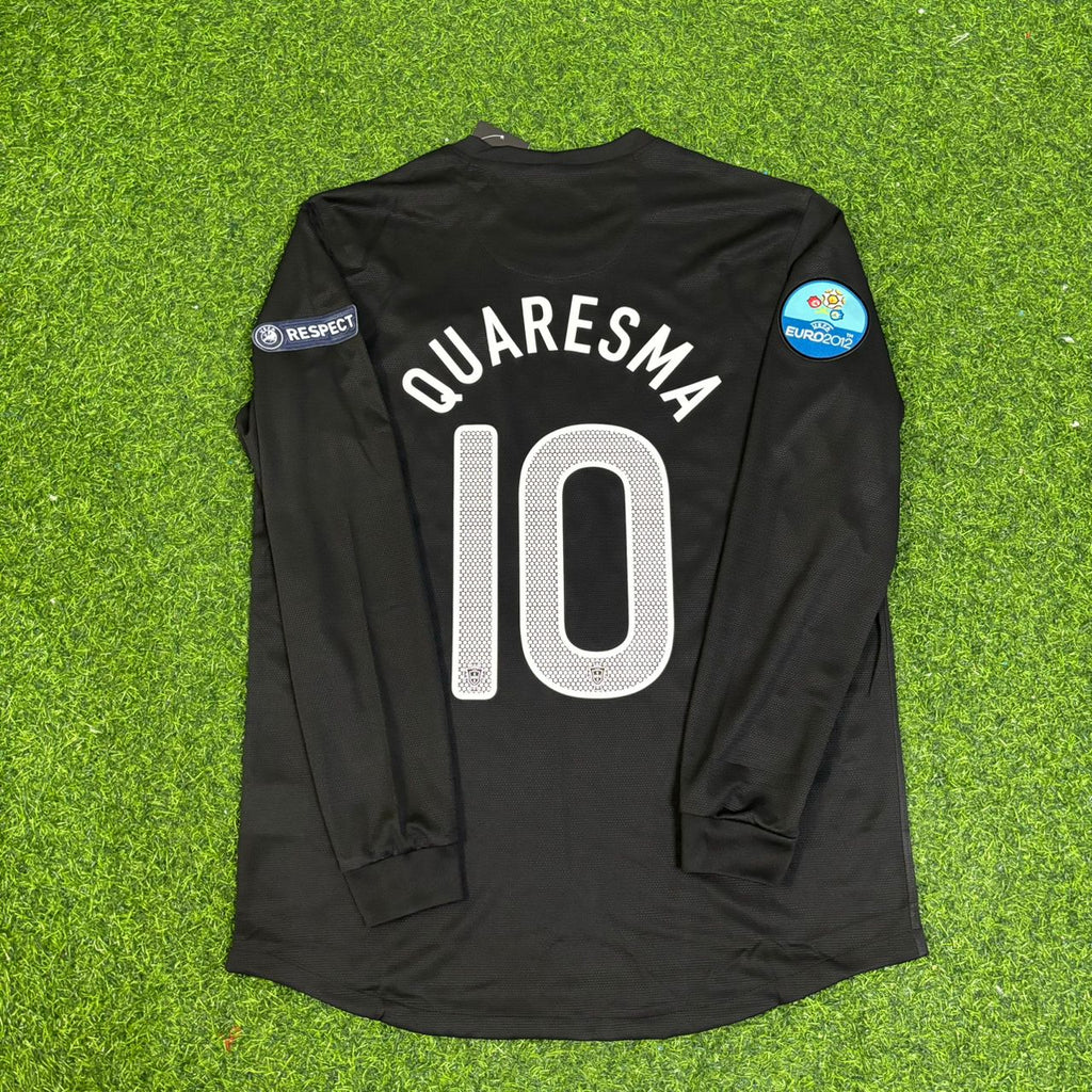 Ricardo Quaresma #10 Portugal Euro 2012 Away Black Long Sleeve Retro Football Jersey – Back View