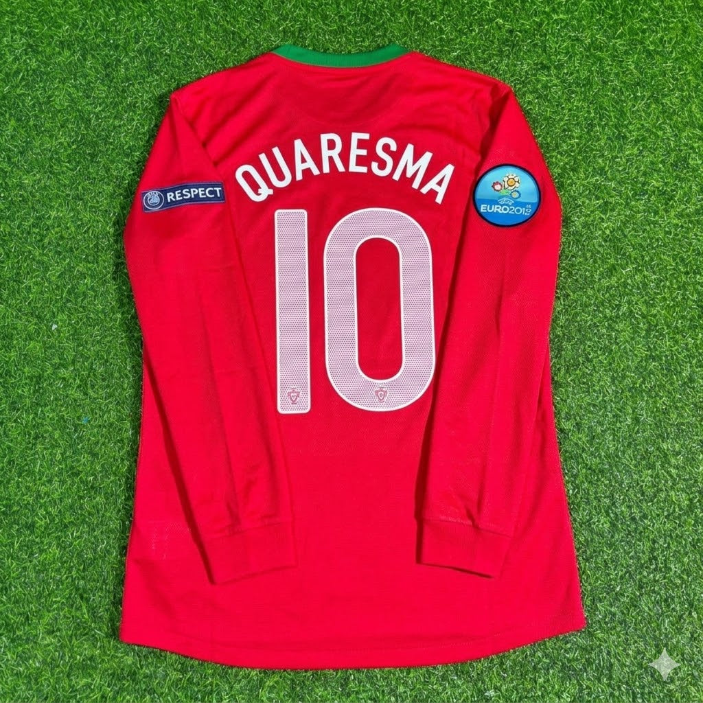 2012 Portugal EURO Ricardo Quaresma #10 Long Sleeve Retro Football Jersey – Back View