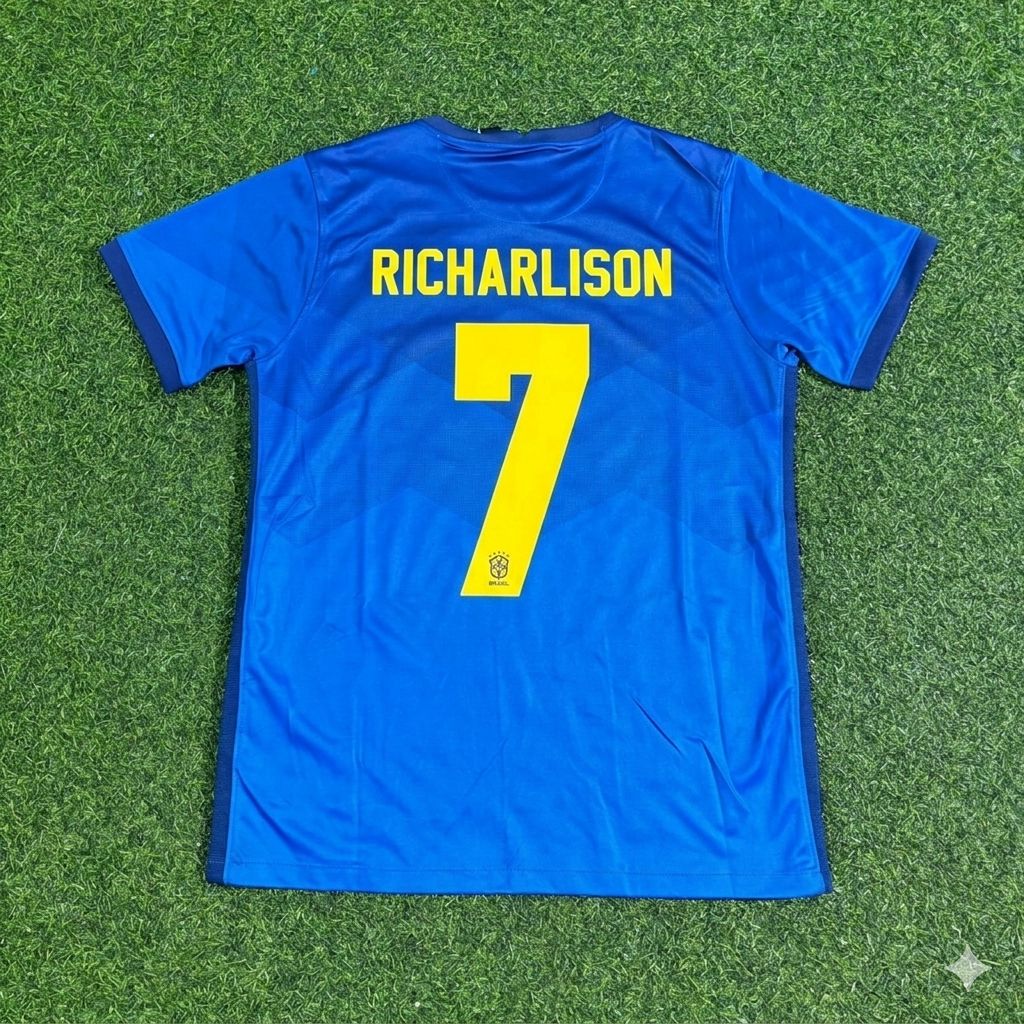 2021 Richarlison Brazil Copa America Blue Football Jersey – Back View