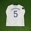 2009 Rio Ferdinand 5 Manchester United Champions Leage Final Rome Retro Long Sleeve Football Jersey – Back View