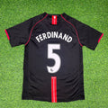 Rio Ferdinand Manchester United 2007-2008 Black Retro Football Jersey – Back View