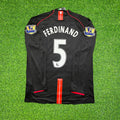 Rio Ferdinand 2007-2008 Manchester United Black Retro Jersey – Back View