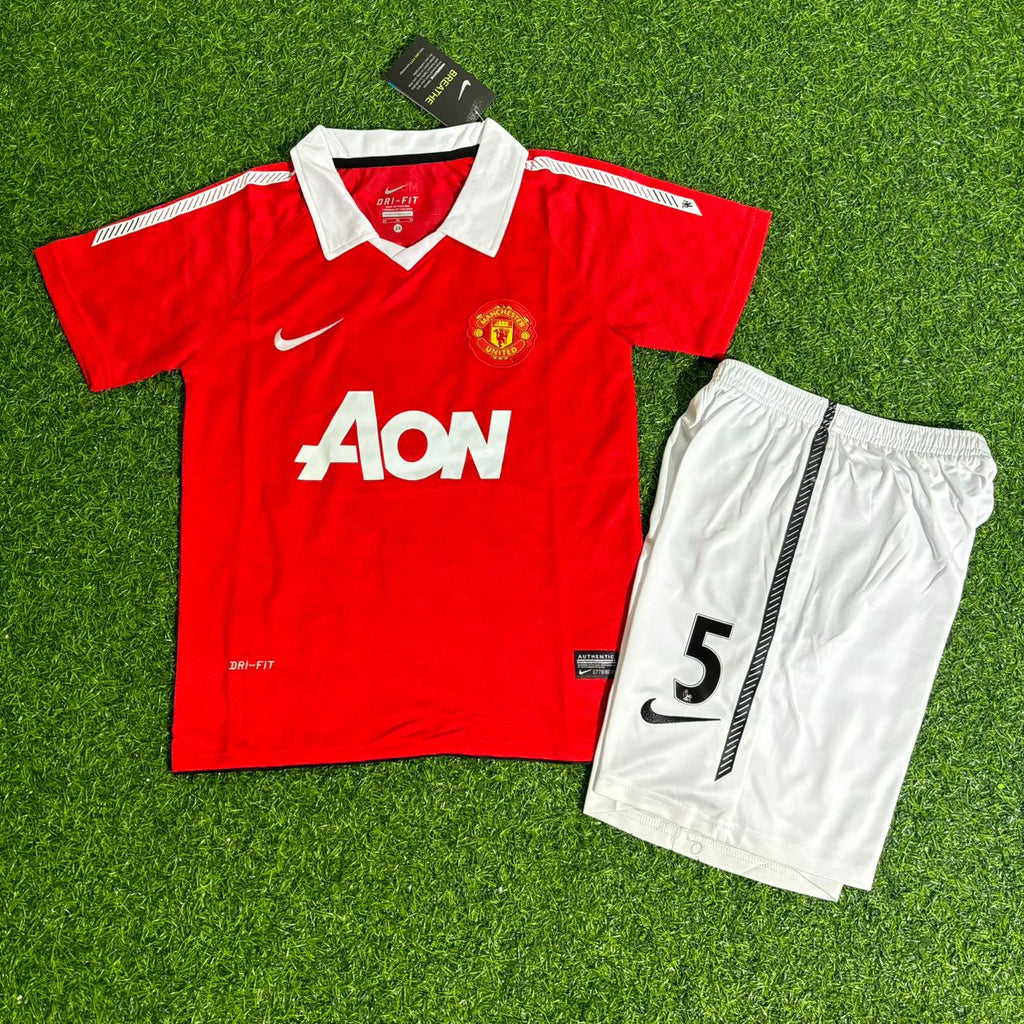Manchester United 2010/2011 Retro Kids Home Football Jersey – Rio Ferdinand – Front View