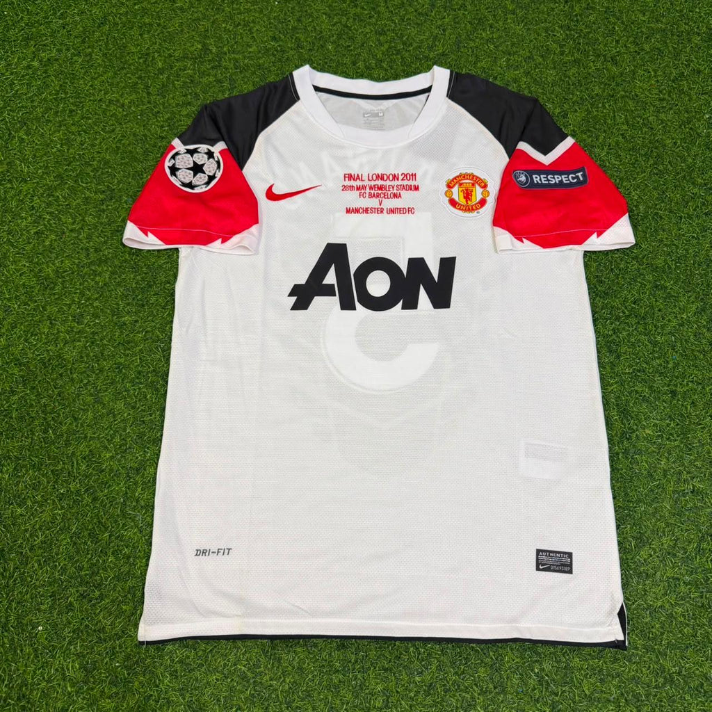 Rio Ferdinand #5 Manchester United 2011 Champions League Final White Football Jersey – Front View