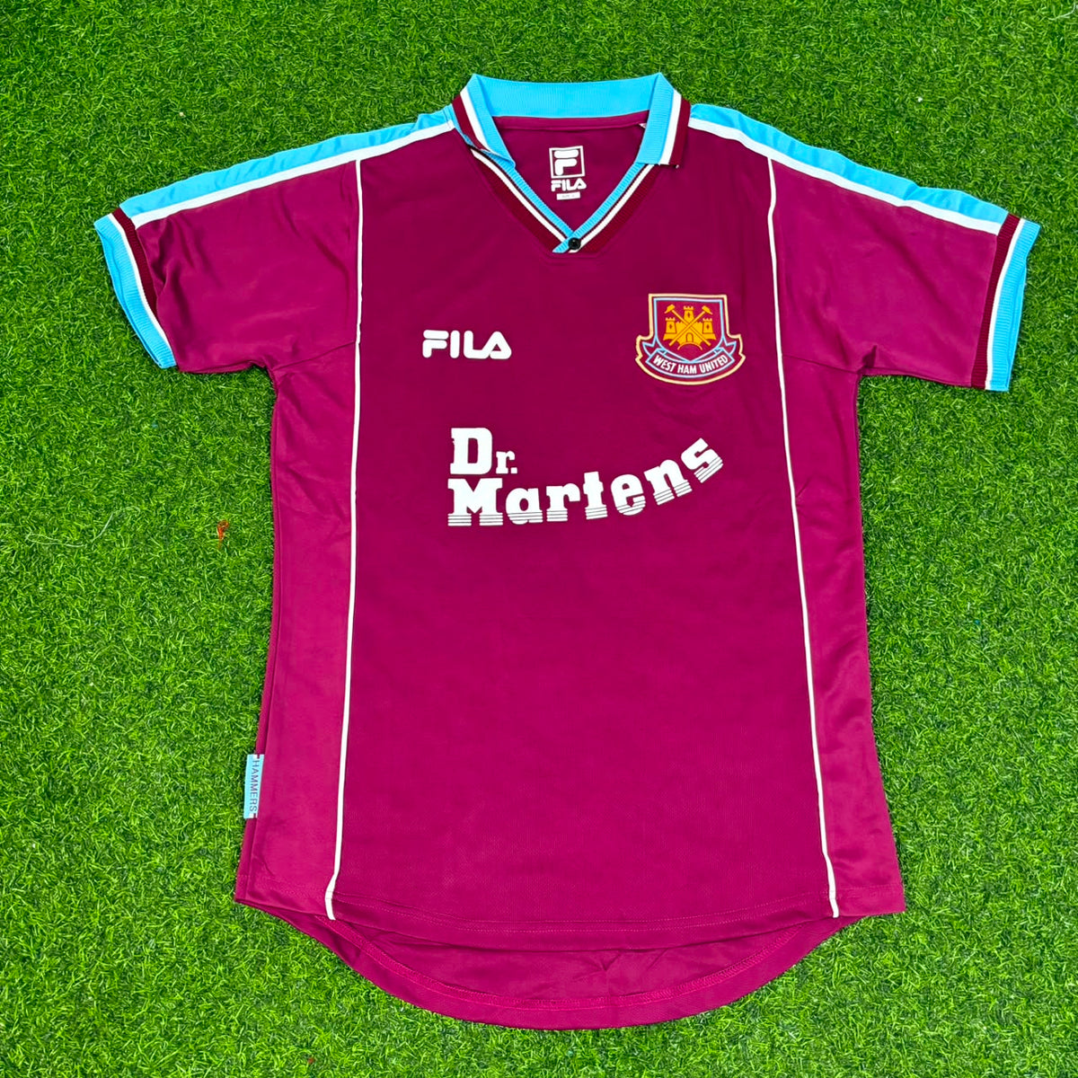 Rio Ferdinand #15 West Ham 1999/00 Home Retro Football Jersey – Front View