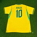 Rivaldo Brazil Commemorative Special Retro Football Jersey – Back View