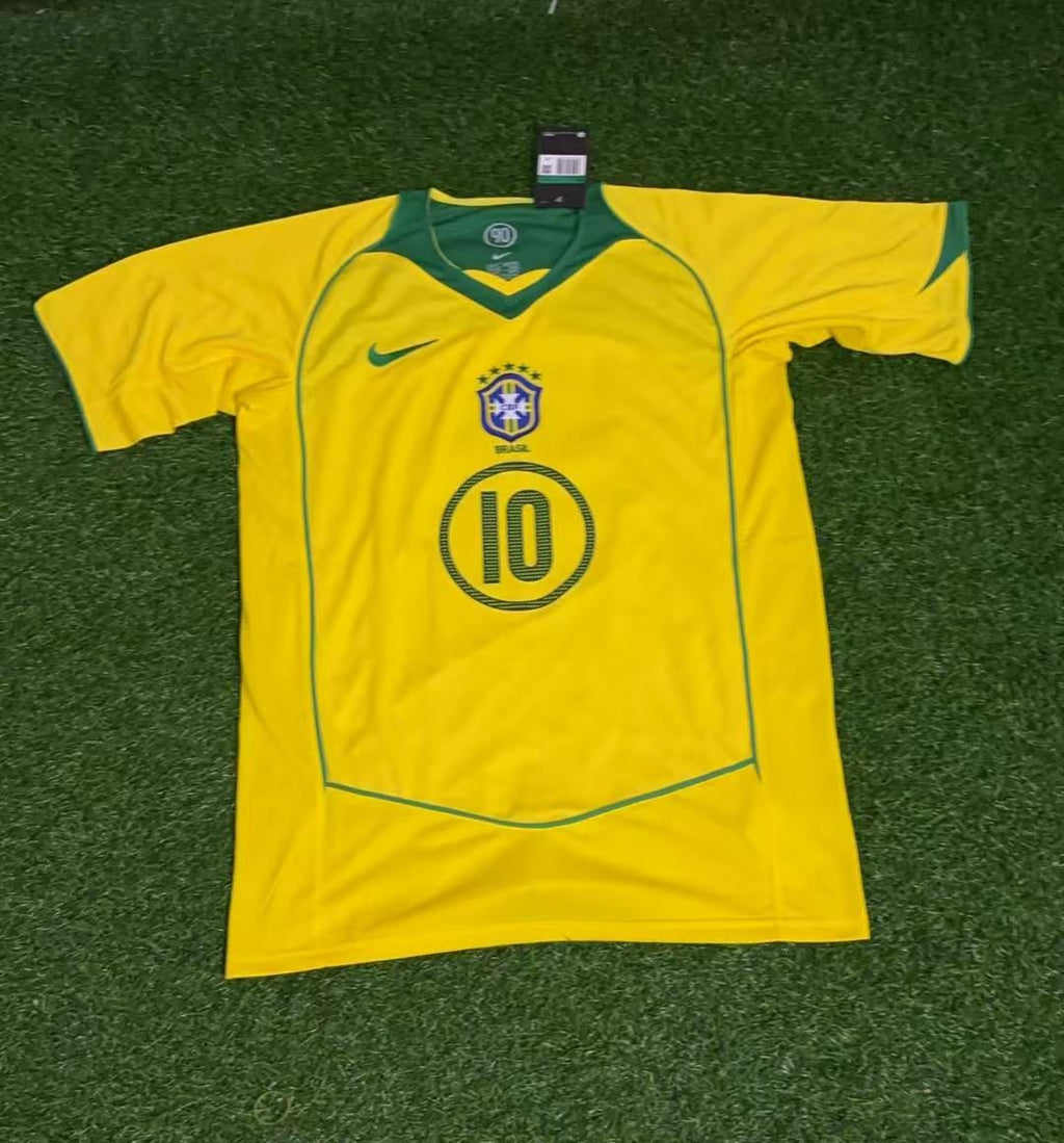 2006 Brazil World Cup Rivaldo #10 Retro Football Jersey – Front View