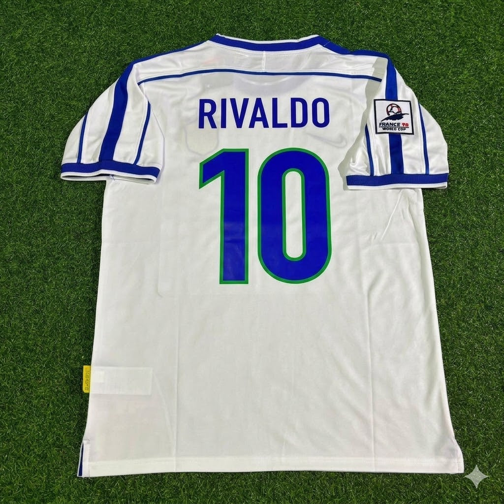 Brazil 1998 World Cup Retro Football Jersey – Rivaldo #10 – Back View