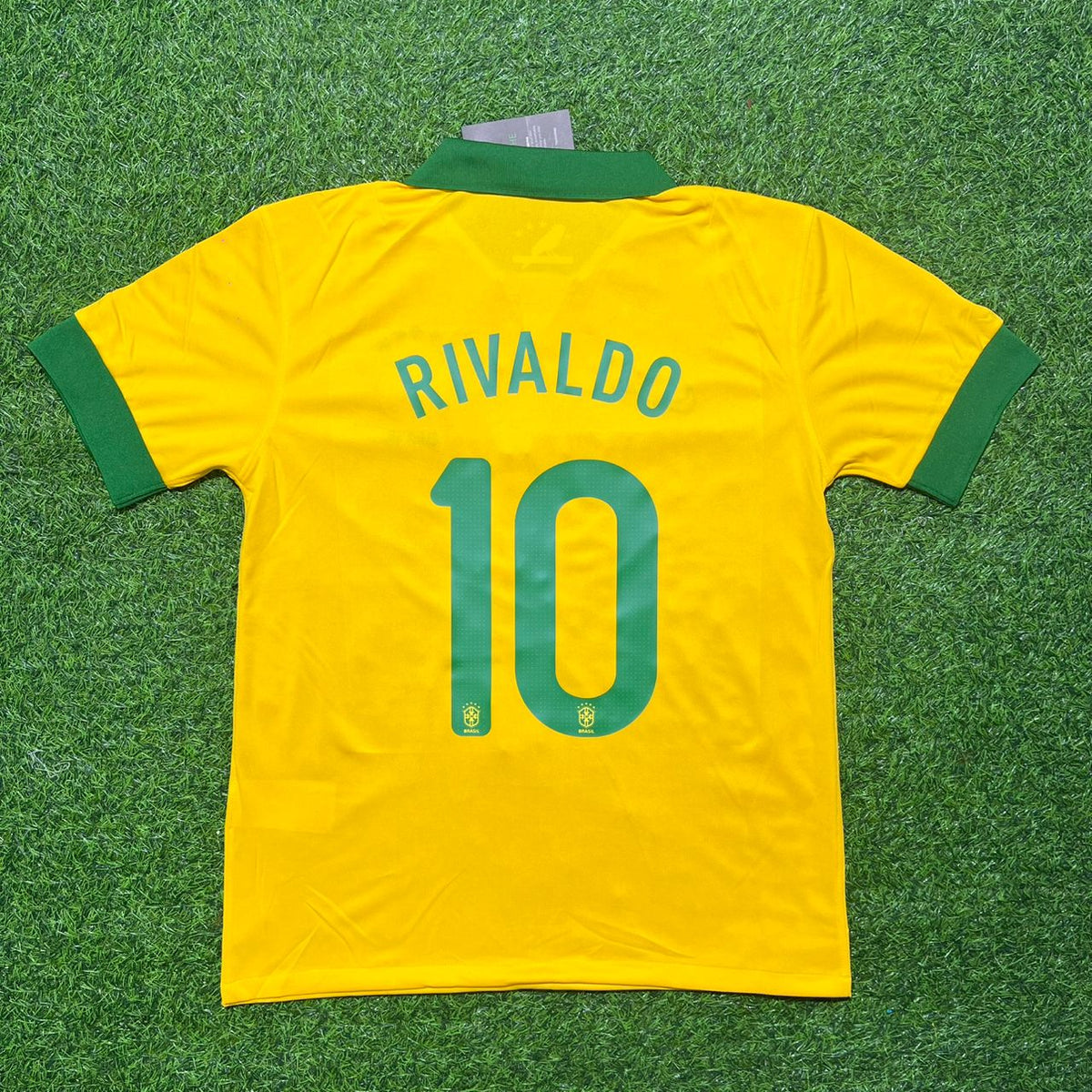 Brazil Retro Football Jersey – Rivaldo – Back View