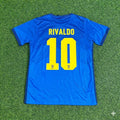 Rivaldo Brazil Blue Football Jersey – Back View