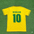 Rivaldo #10 Brazil Retro Football Jersey – Back View