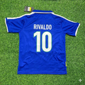 1997 Rivaldo Brazil Blue Retro Football Jersey – Back View