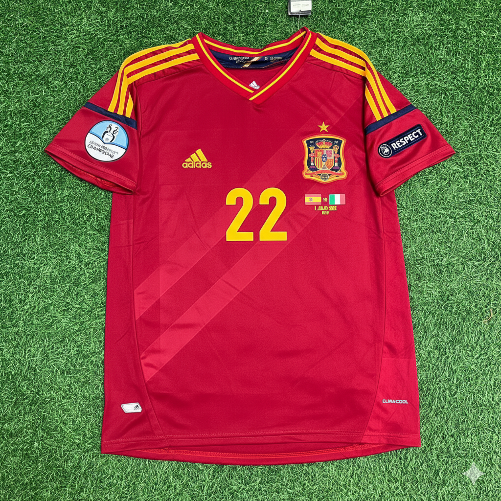 Jesus Navas Spain EURO 2012 Final Retro Football Jersey – Front View