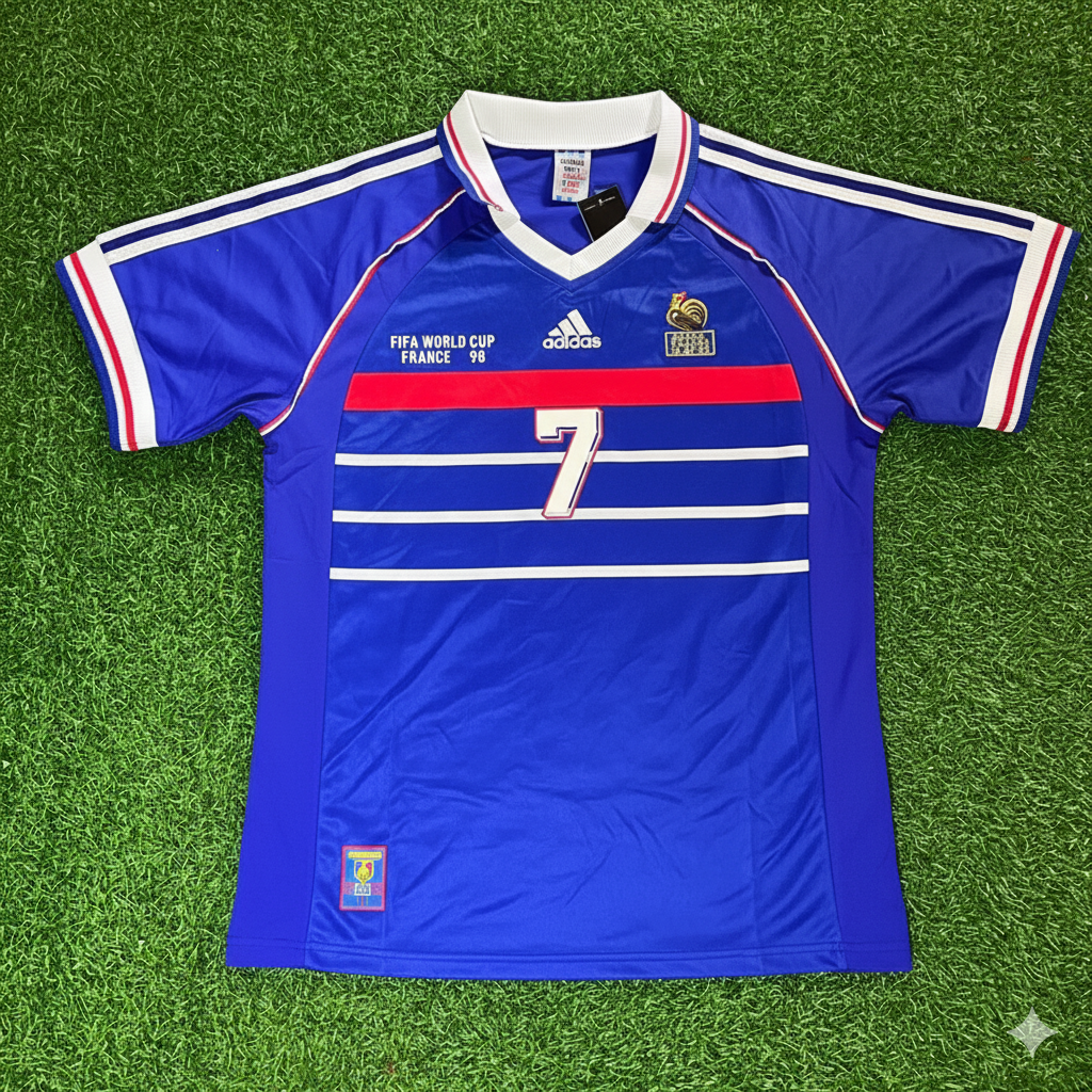 Ousmane Dembele France 1998 World Cup Retro Football Jersey – Front View