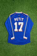 Emmanuel Petit France 1998 World Cup Long Sleeve Retro Football Jersey – Back View