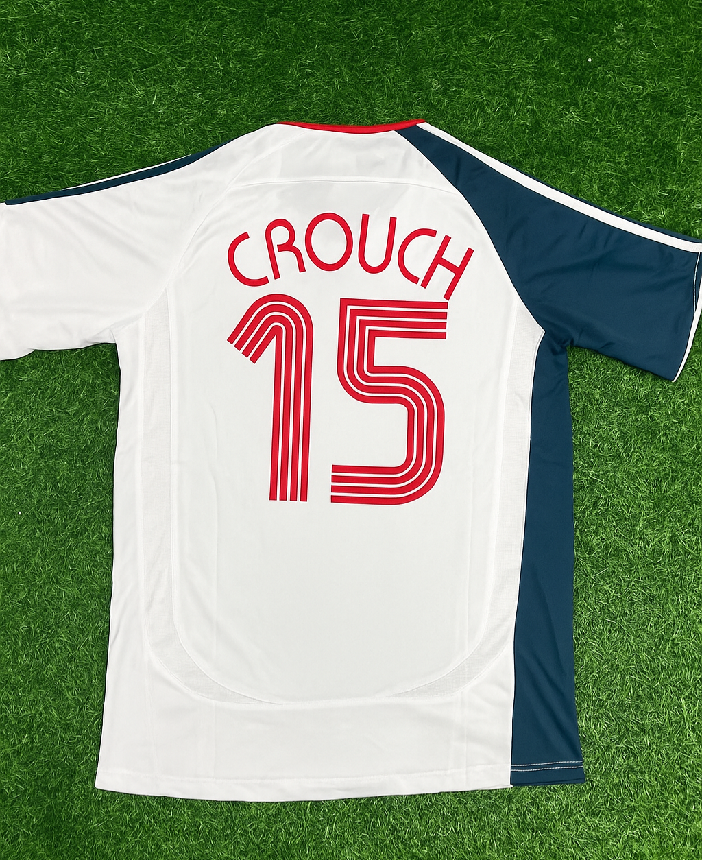 2006 Peter Crouch Liverpool 2007 White Retro Football Jersey – Back View