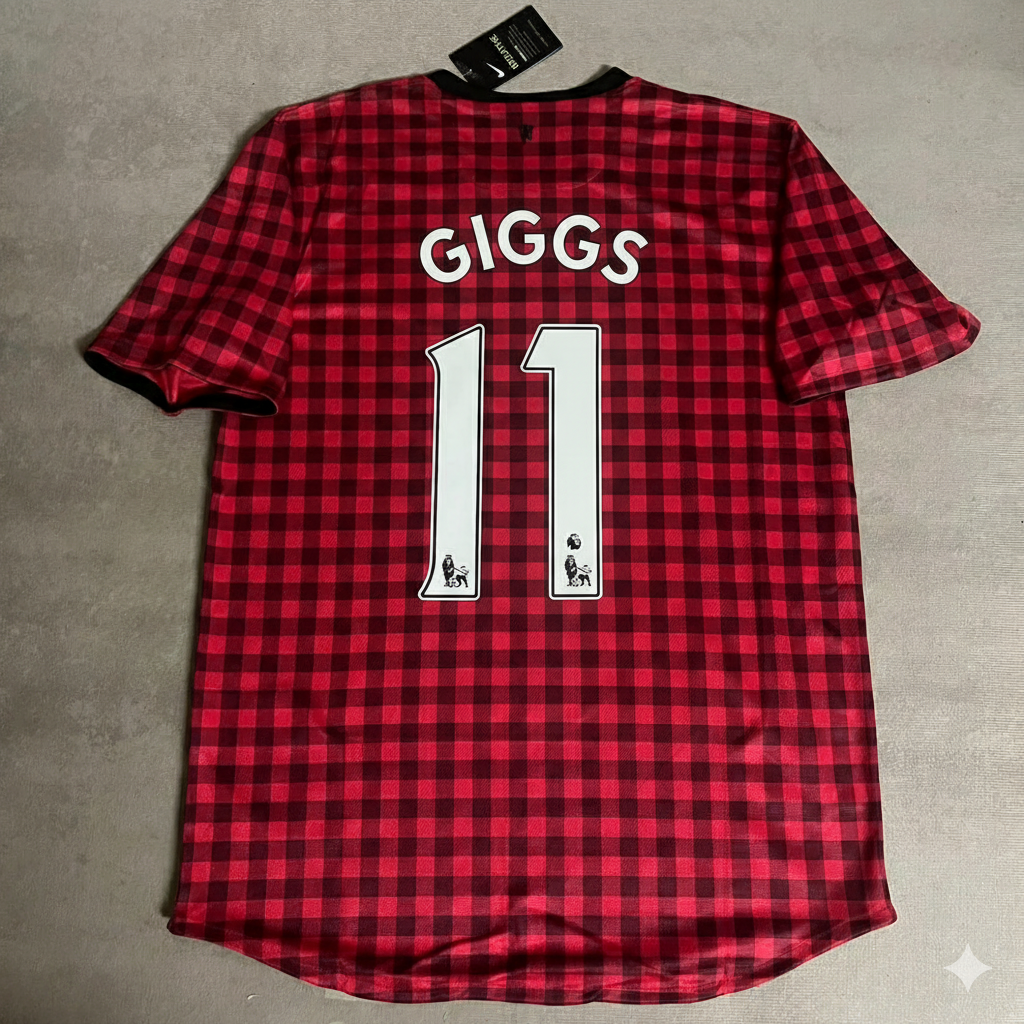 Ryan Giggs Manchester United 2012 2013 Season Red Retro Jersey – Back View