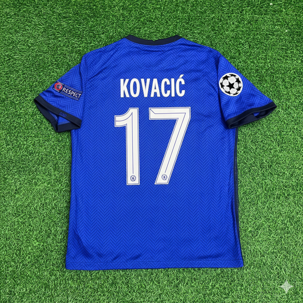 2021 Mateo Kovacic Chelsea Champions League Final Porto Blue Retro Football Jersey – Back View