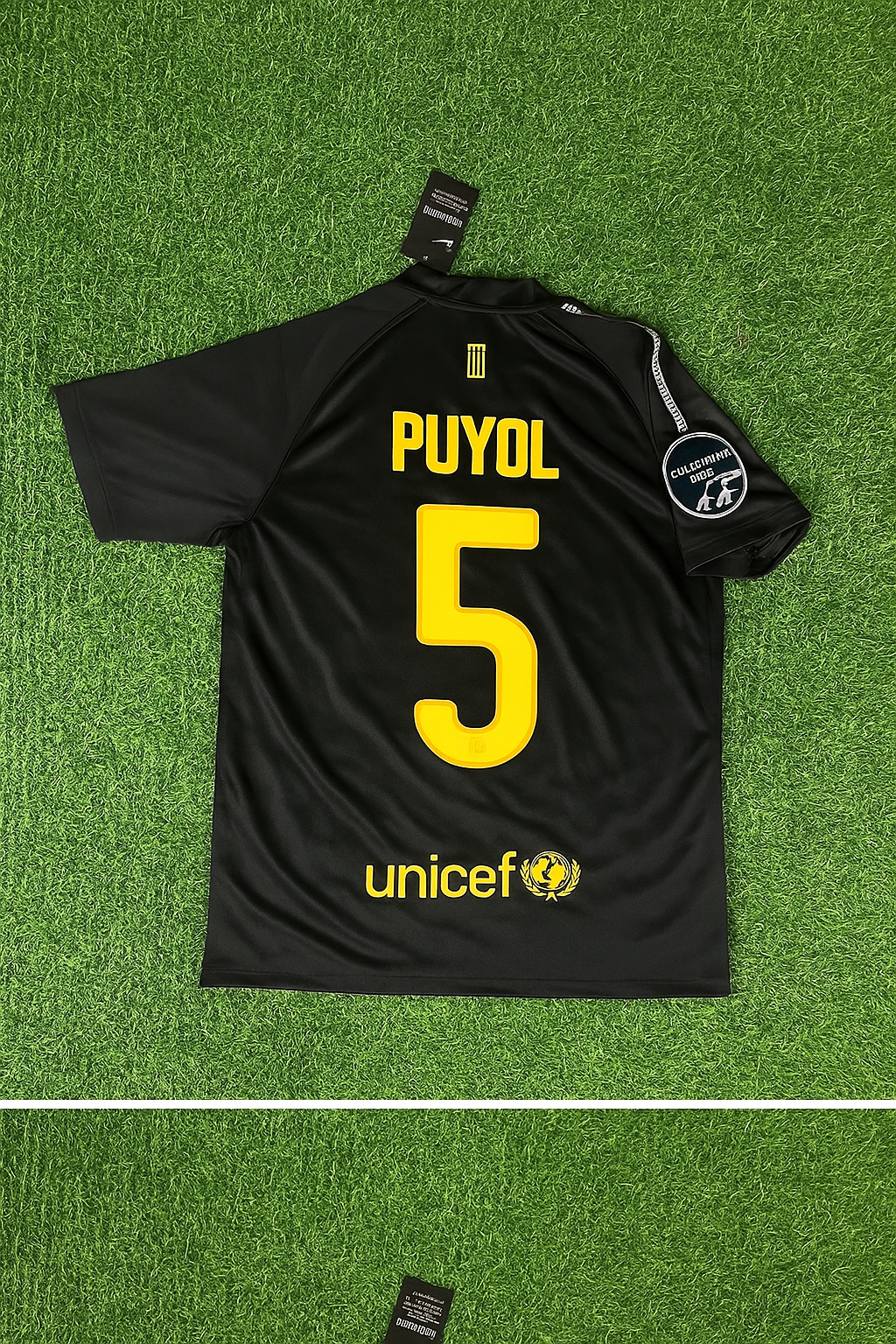 2011/12 Carles Puyol Black Barcelona Retro Kit Shirt Football Jersey – Back View