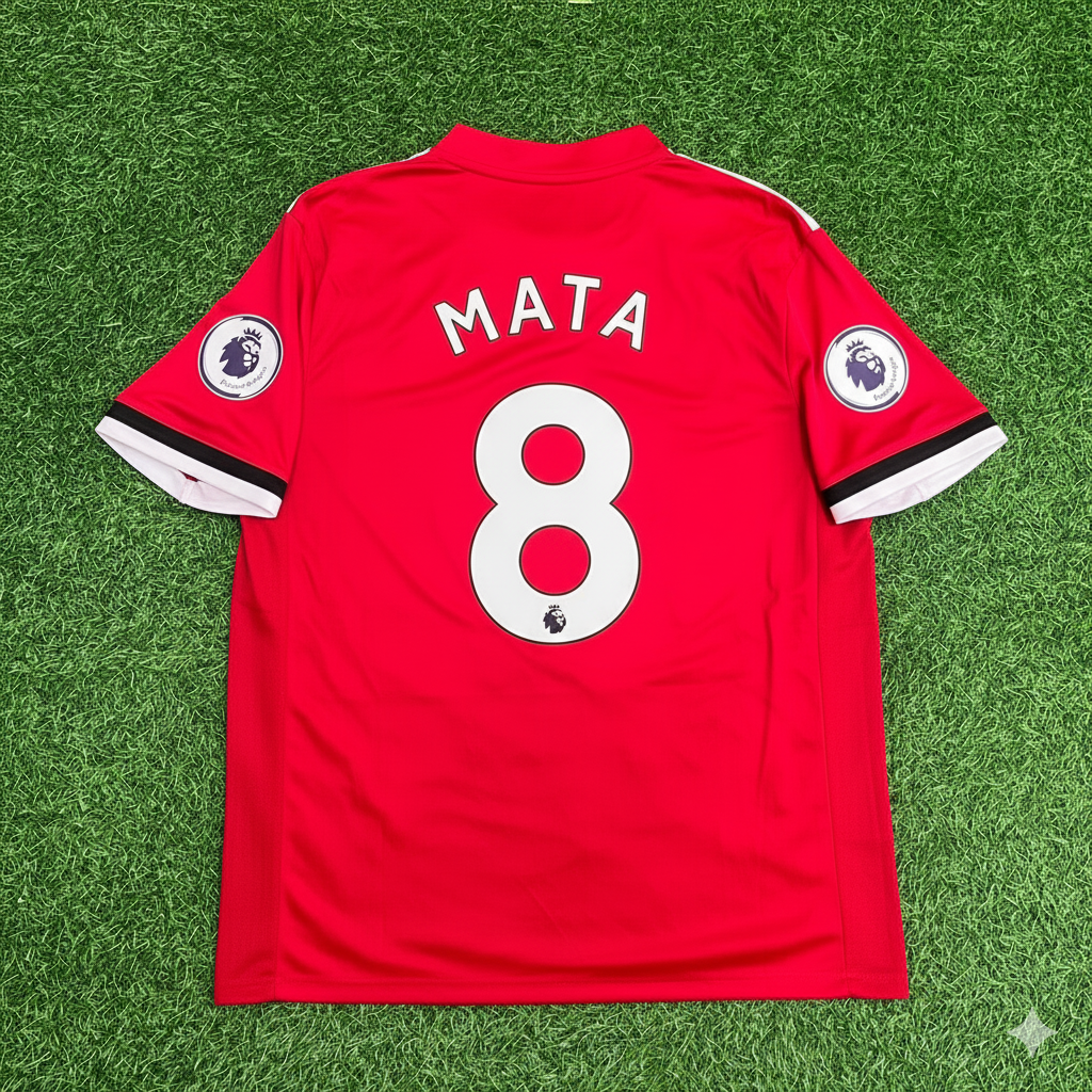 Juan Manuel Mata Manchester United 2017/2018 Football Jersey – Back View