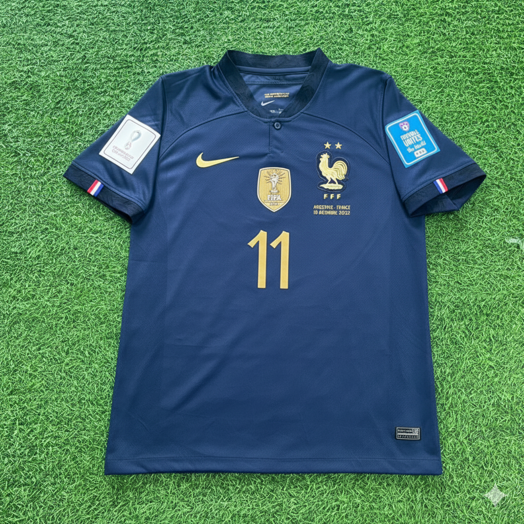 Kingsley Coman France 2022 World Cup Final Retro Jersey – Front View