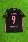 2014/15 Luis Suarez Barcelona Retro Black Pink Football Jersey – Back View