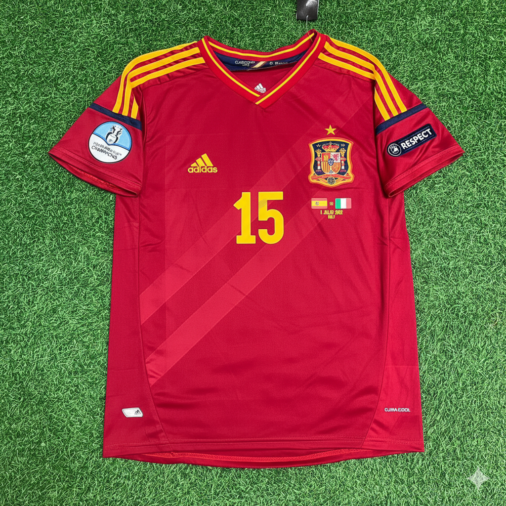 2012 Spain EURO Sergio Ramos Final Retro Football Jersey – Front View
