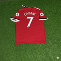 Edinson Cavani Manchester United 2017/18 Red Retro Football Jersey – Back View