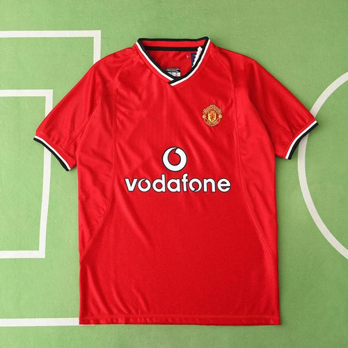 00/02 Manchester United F.C Home Red Retro Football Jersey – Back View