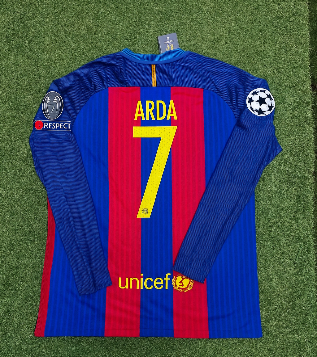 Arda Turan Barcelona 2016 Special Edition Patch Soccer Jersey – Back View