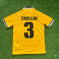 2013/14 Giorgio Chiellini Juventus Yellow Away Retro Football Jersey – Back View