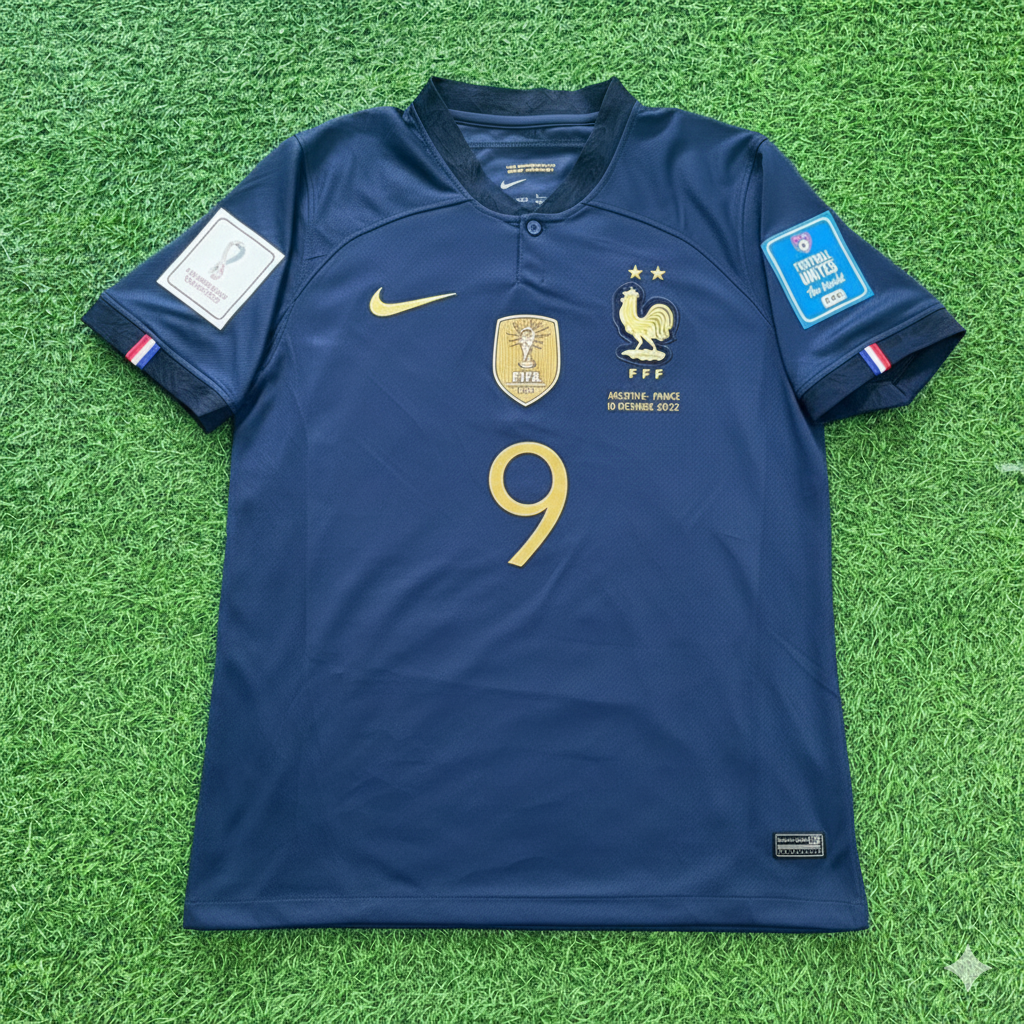 Olivier Giroud France 2022 World Cup Final Retro Jersey – Front View